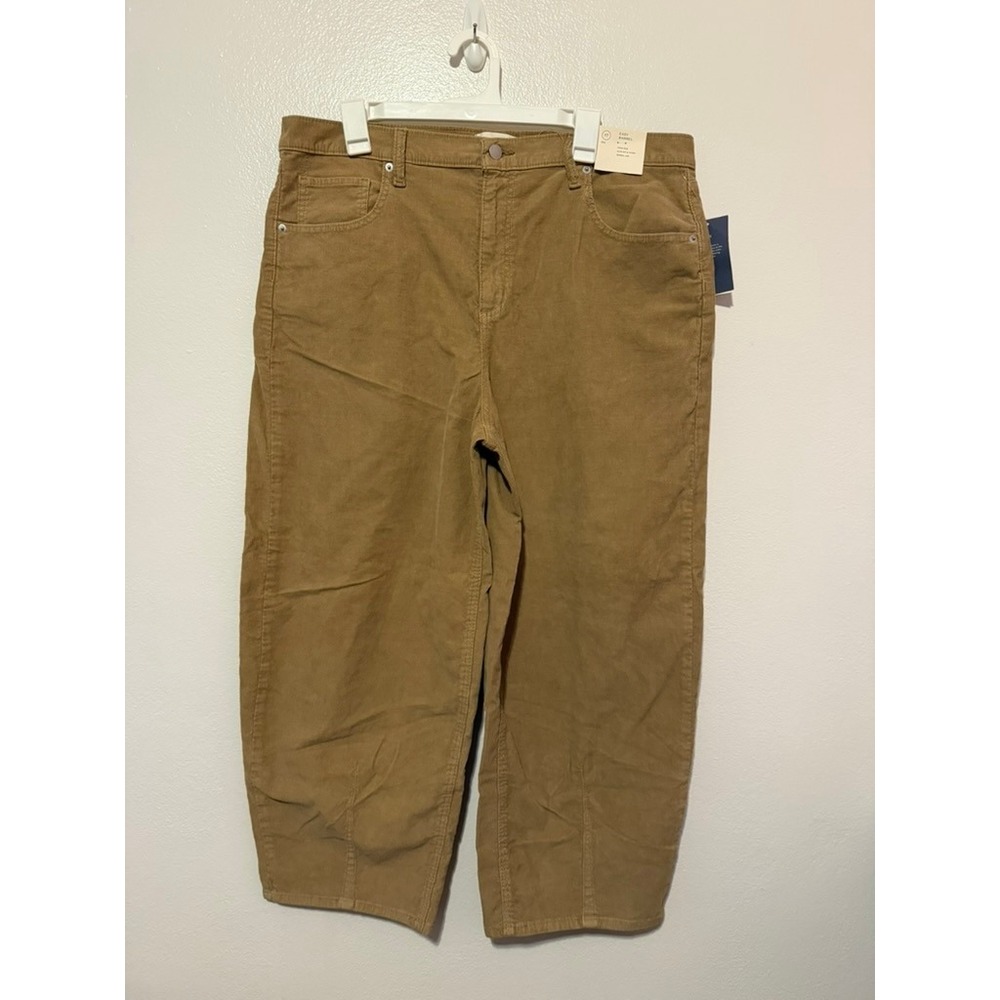 Universal Thread Easy Barrel Corduroy Pants High Rise Tan Brown 17R